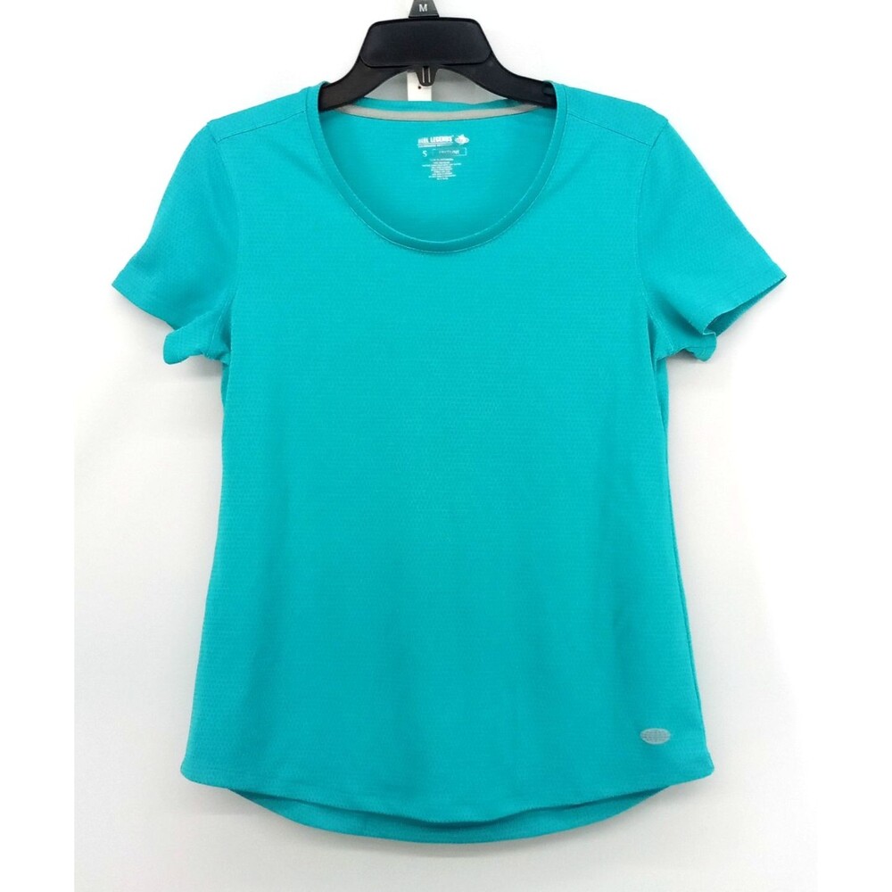 Reel Legends Shirt Women Small Teal Short Sleeve Round Neck Outdoor Walking
